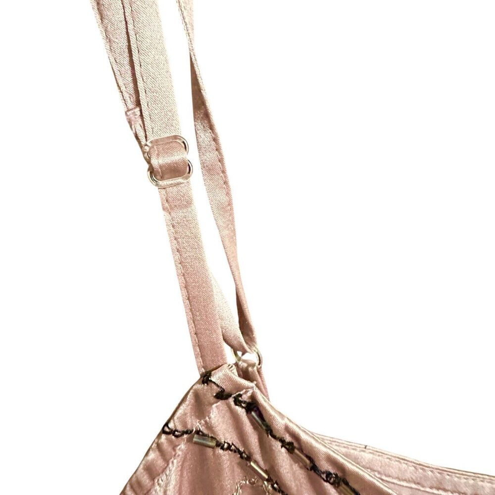 Uniform John Paul Richard Pink Silk Beaded Cami Top Y2K Office Siren Festival - Picture 3 of 6